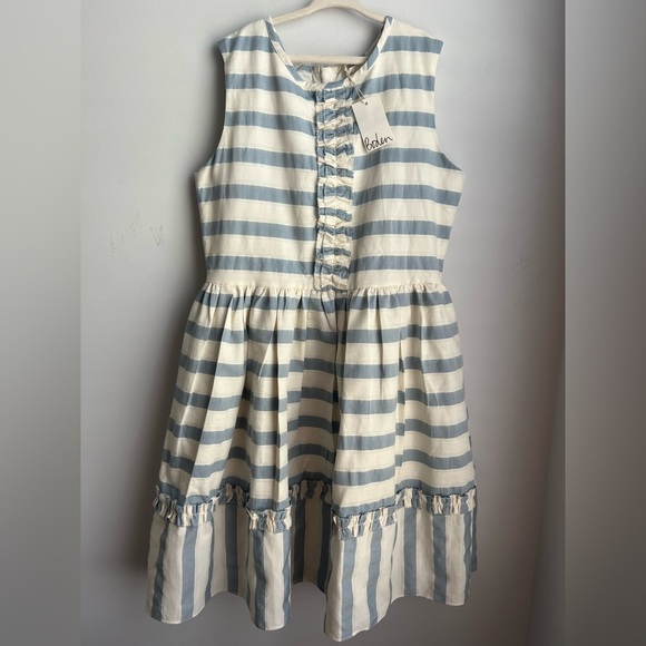 NWT Boden Blue & Cream Ruffled Tiered Sundress - Youth Size 13/14 - Picture 9 of 9